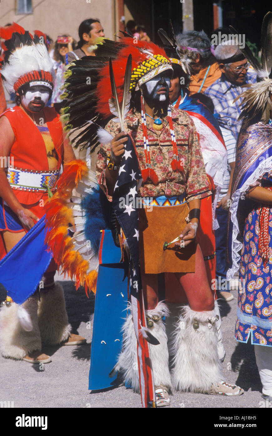 Native Americans attending the Corn Dance ceremony Santa Clara Pueblo NM Stock Photo
