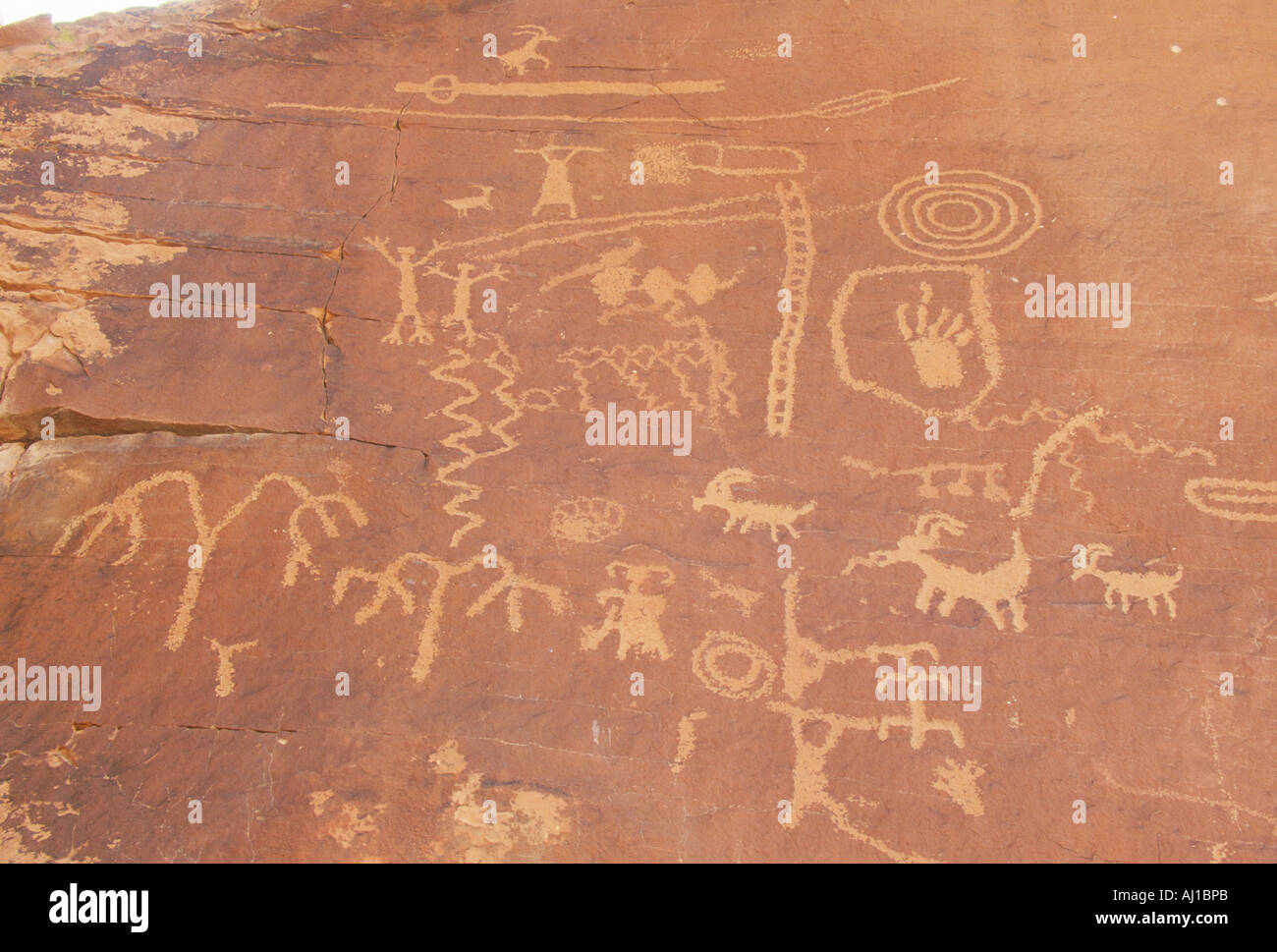 Petroglyphs from Atlati Rock NV Stock Photo