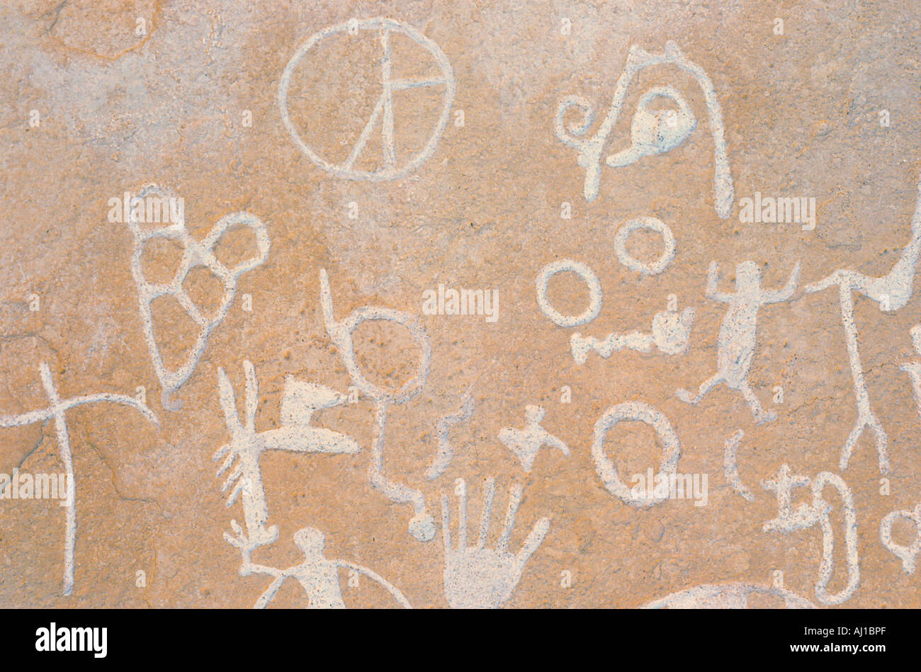 Petroglyphs Newspaper Rock Southern UT Stock Photo
