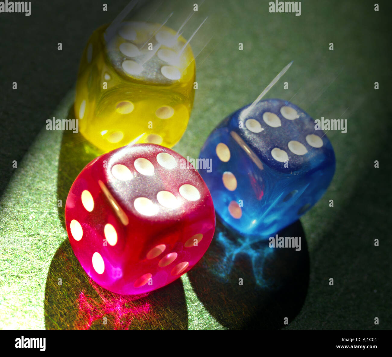 thrown dice with the same numbers Stock Photo Alamy