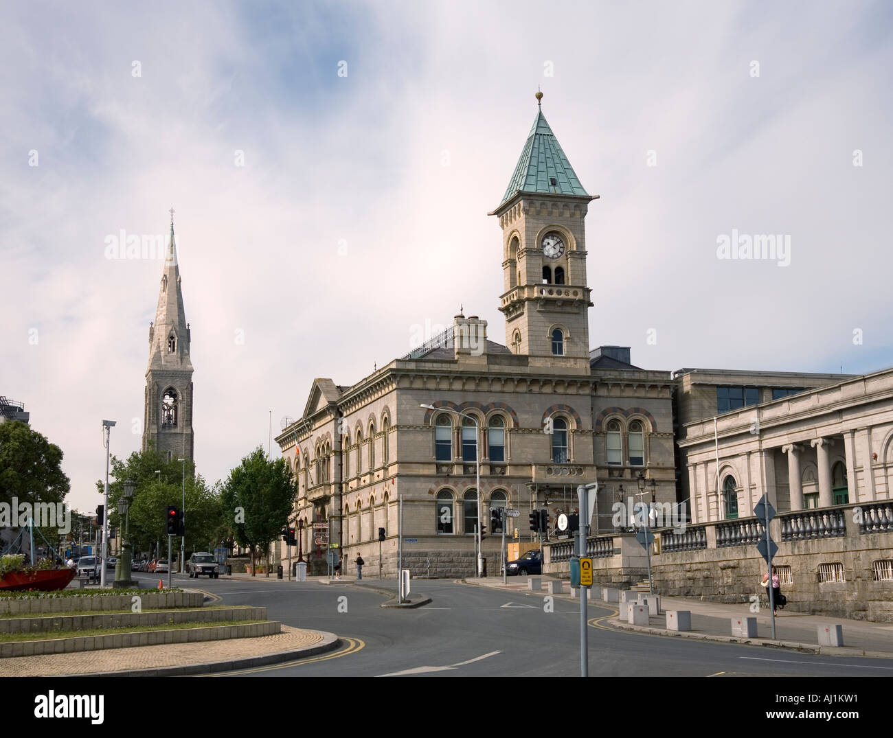 Dun Laoghaire Town Hall and town centre Ireland Stock Photo