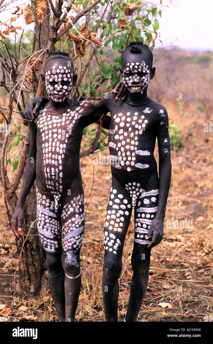 Young valley, with boys ethiopia, south omo mursi tribe, The Omo