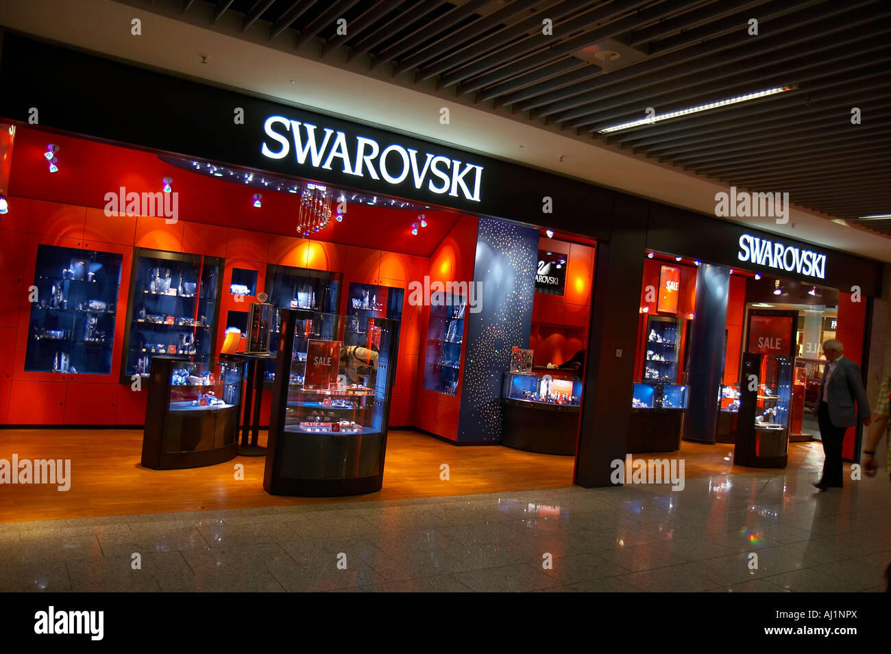 Swarovski shop at the airport Stock Photo - Alamy