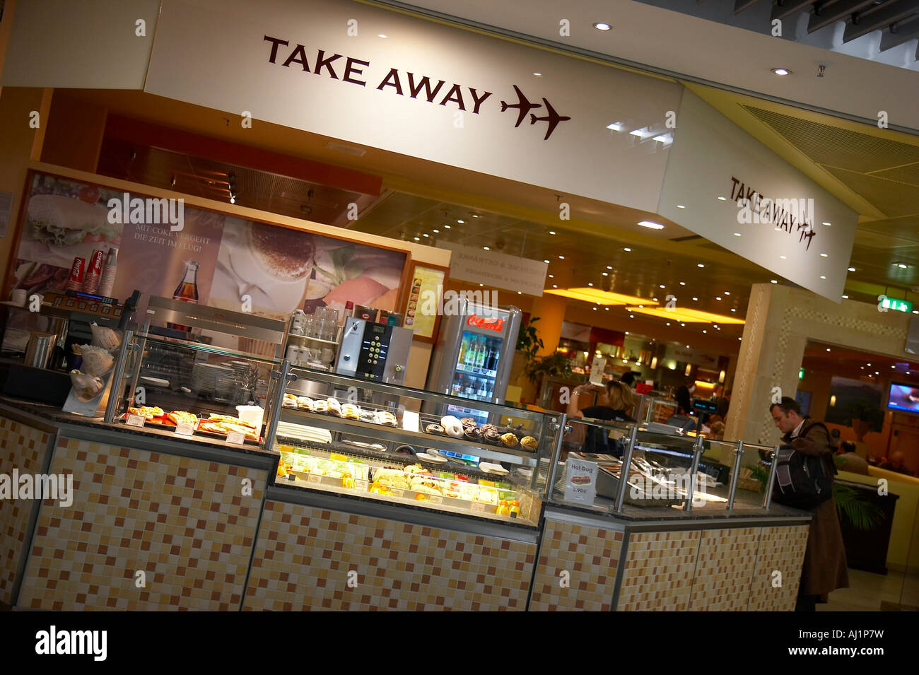 take away shop at the airport Stock Photo Alamy