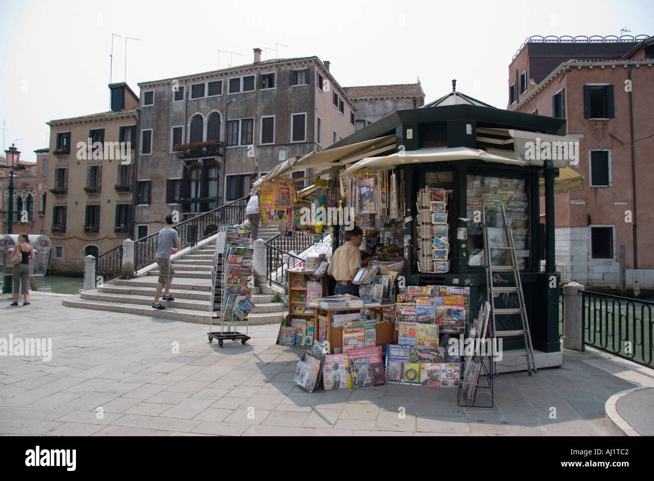 News stand by Ponte S Pantalon in the Sestier De S Croce  Venice Italy Stock Photo