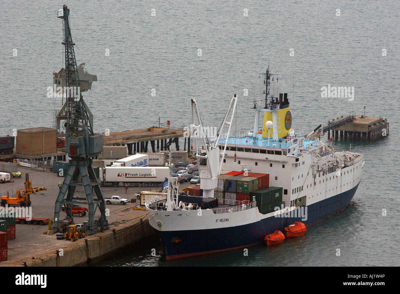 The Royal Mail Ship St Helena moored at Portland Port Stock Photo Alamy