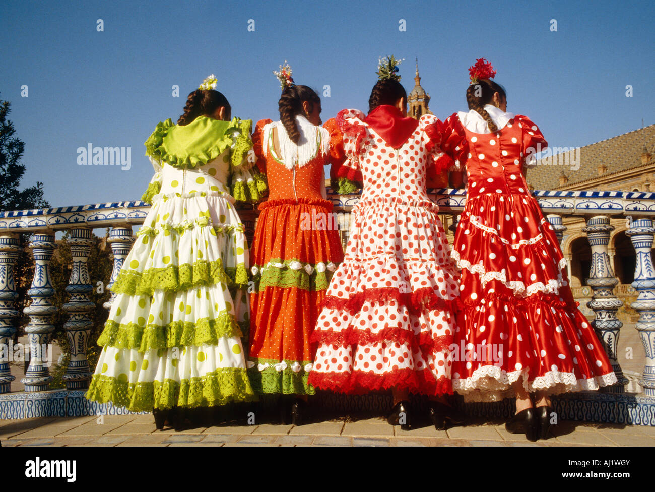 four spanish girls flamenco costume Stock Photo - Alamy four spanish girls flamenco costume Stock Photo - Alamy