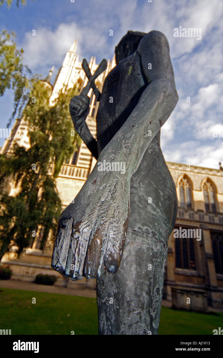 Statue of St Edmund in the grounds of St Edmundsbury Cathedral by