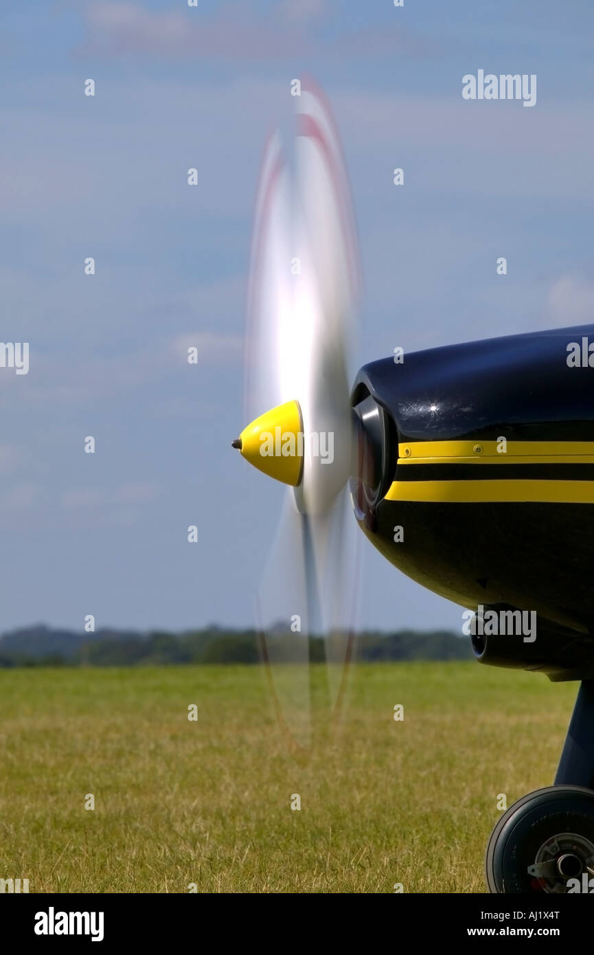 The propeller on a light aircraft with motion blur Stock Photo Alamy