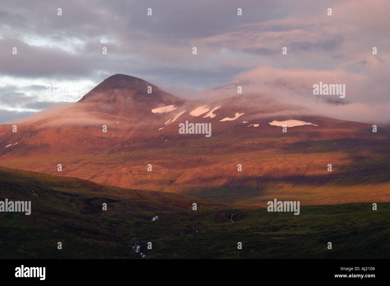 the mountain range Hvallfell Iceland Stock Photo - Alamy