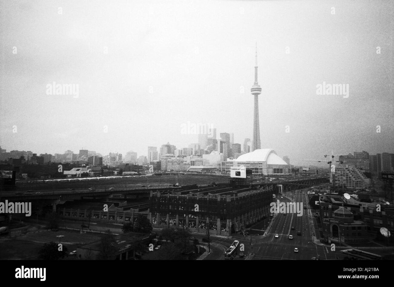 landscape of Toronto Skyline in black and white Stock Photo - Alamy