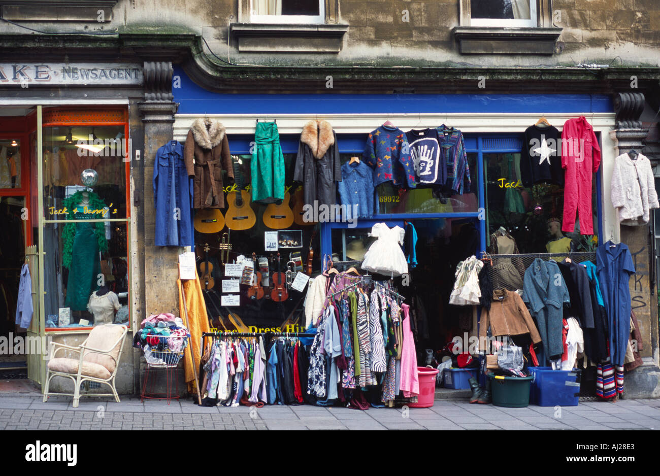 Second hand clothes shop Walcot Street London Road Bath UK Stock Photo