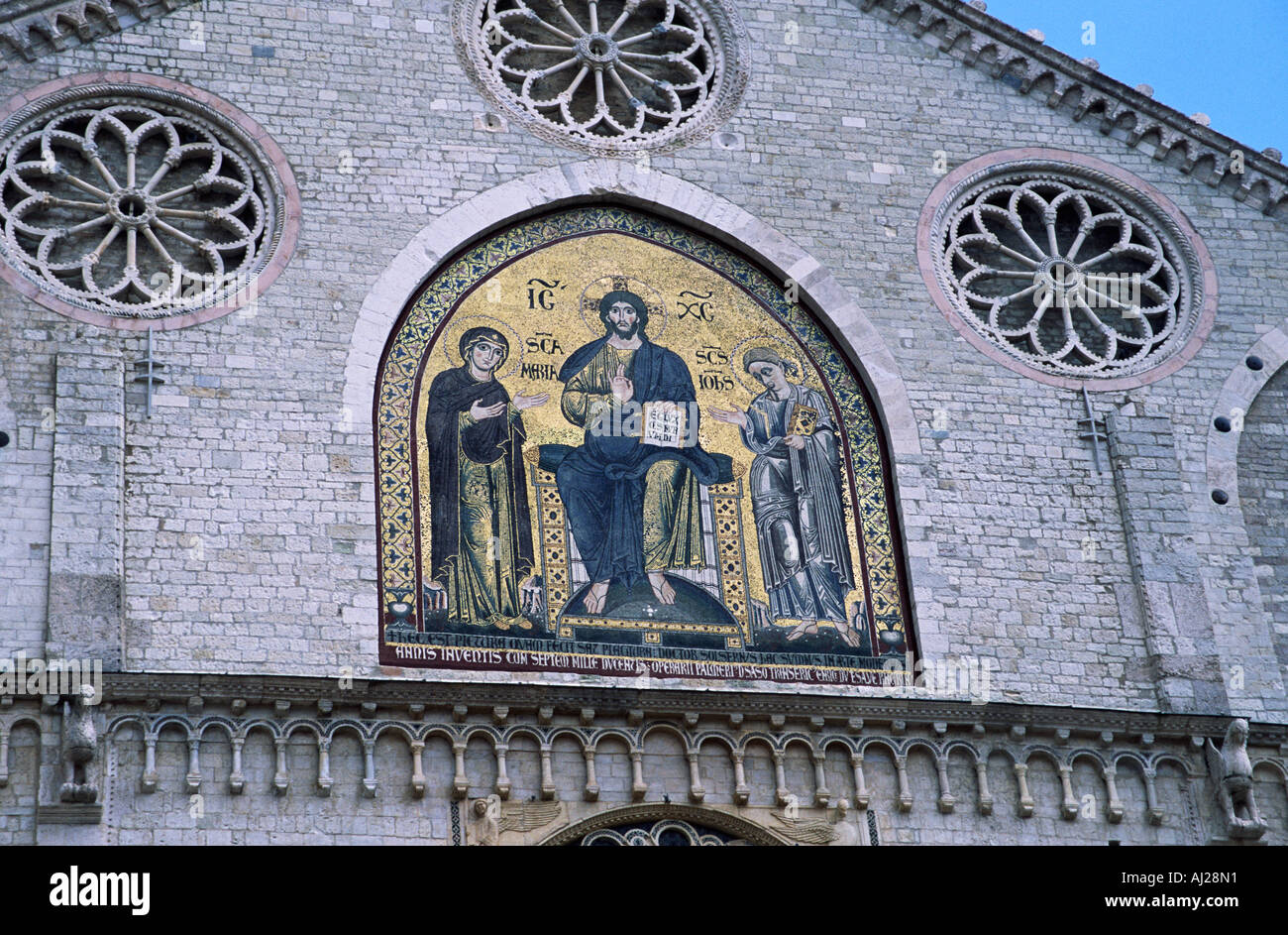 Detail on the Duomo Cathedral Spoleto Umbria region of Italy Stock Photo