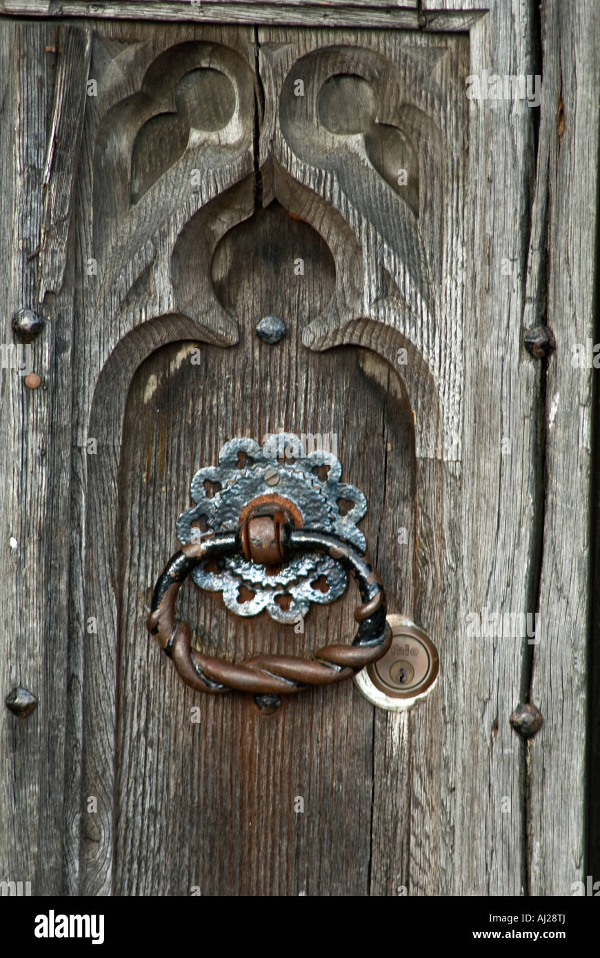 Yale lock Castle Door cast iron handle Stock Photo Alamy