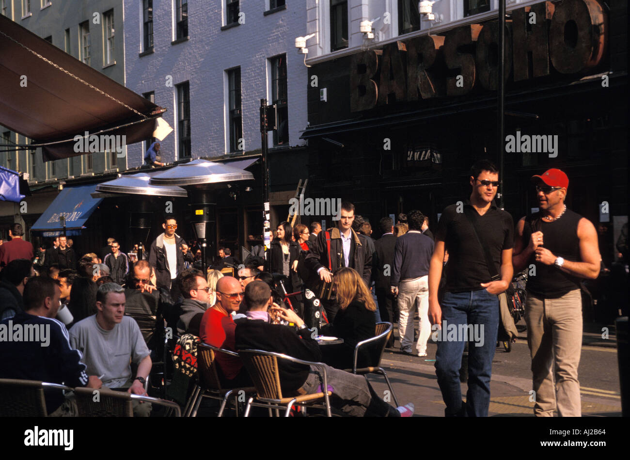 Cafe life in Old Compton Street, Soho, London England UK Stock Photo