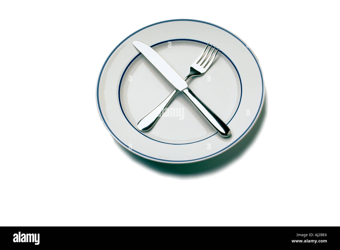 Plate Fork and Knife Stock Photo Alamy