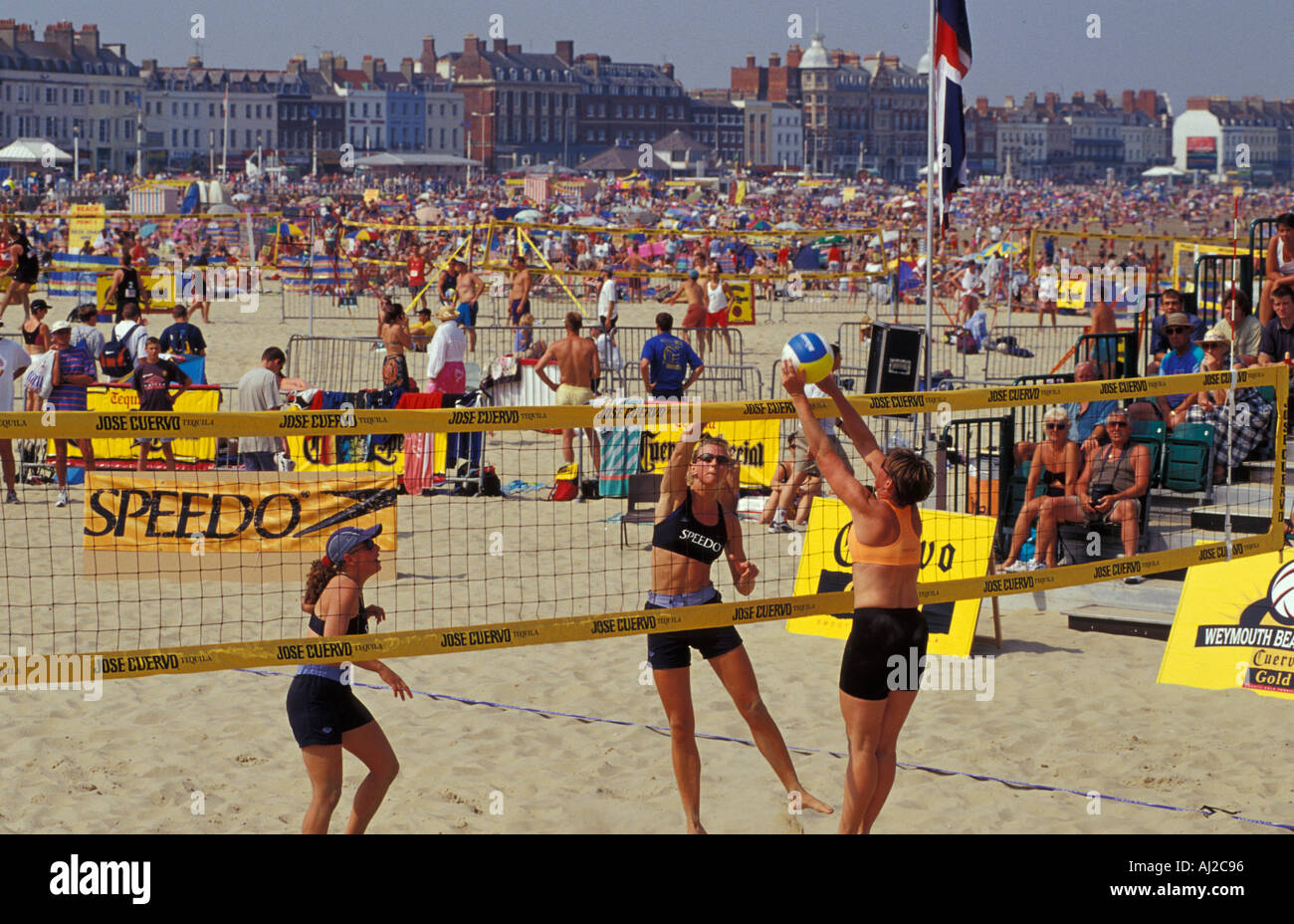 Beach volleyball competition Weymouth England UK Stock Photo Alamy