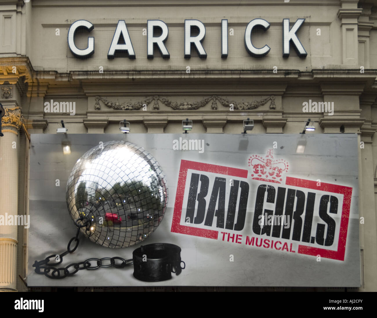 Sign For Bad Girls The Musical At The Garrick Theatre London Stock Photo