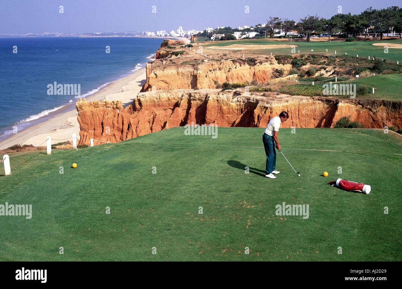 Vale do Lobo golf course the famous hole positioned alongside cliff