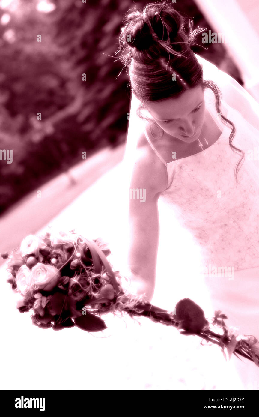 bride with bridal bouquet Stock Photo - Alamy