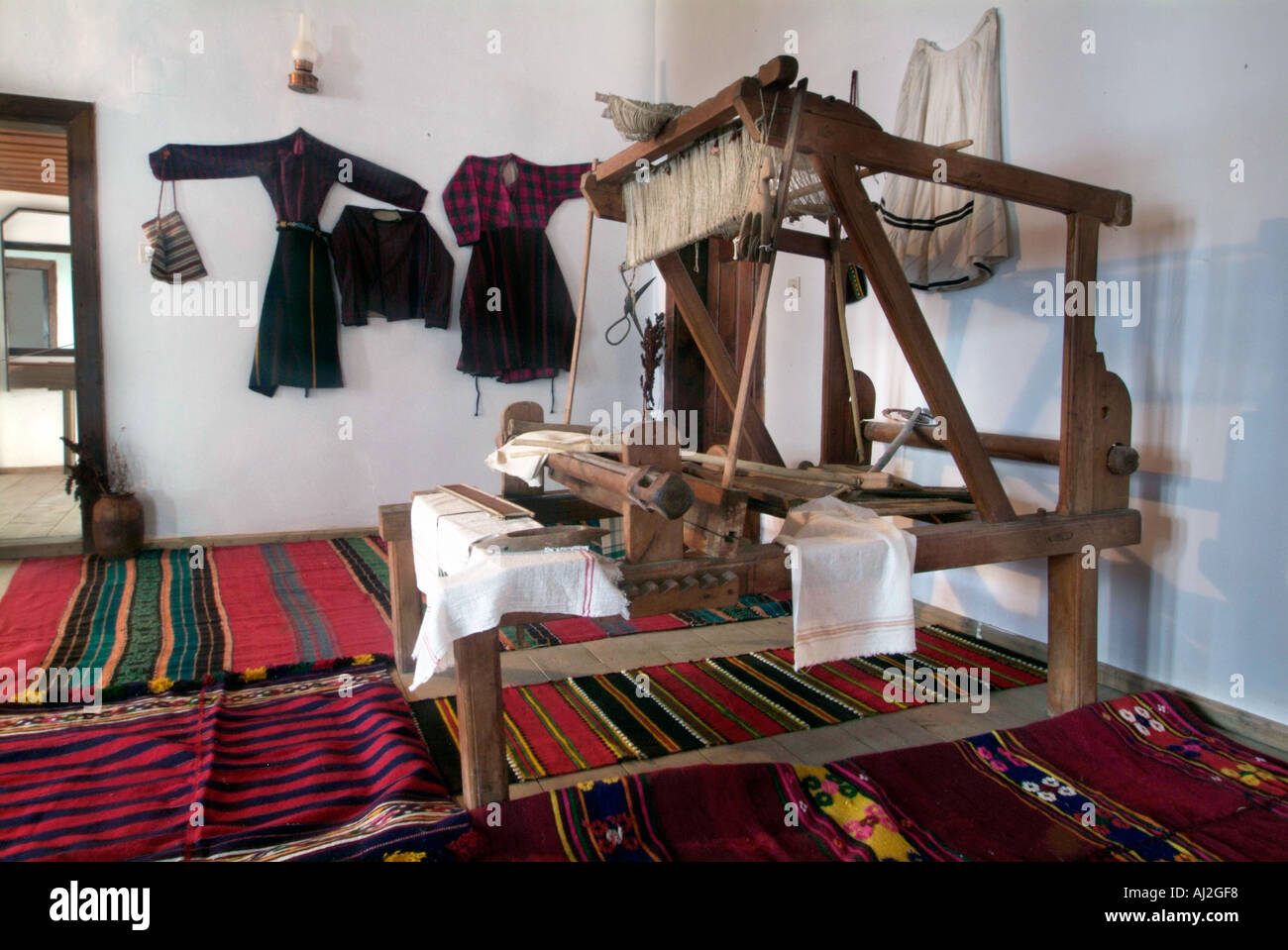 Typical loom old Village town house Bulgaria Peoples Republic Narodna Republika Bulgariya Balkan Peninsula south east Europe Stock Photo