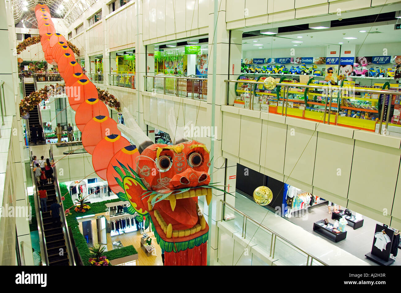 Chinese Dragon decoration in a modern shopping mall, Luoyang City