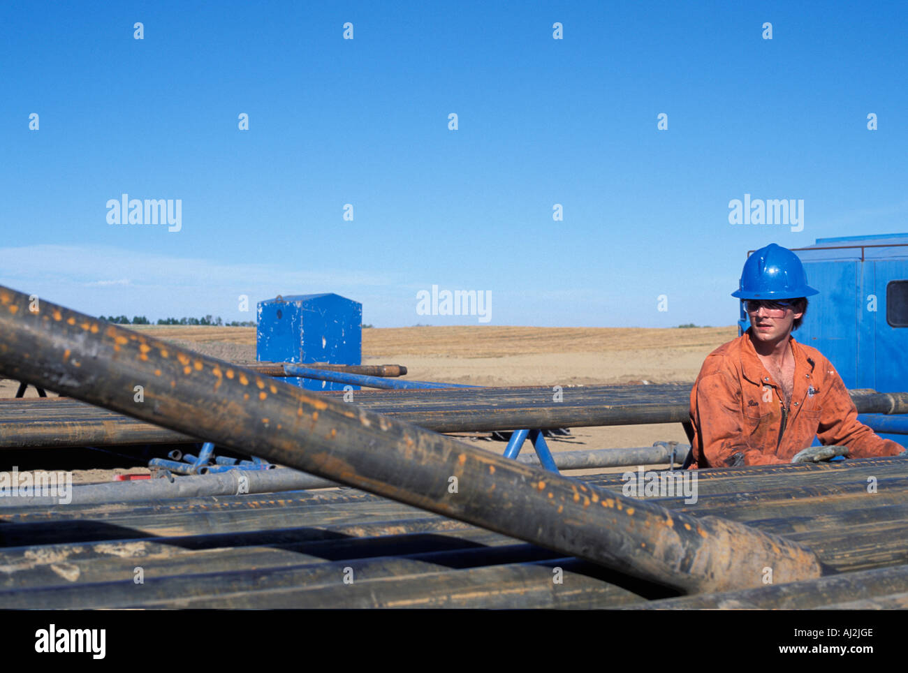 Canada Alberta MR Ron Bull works on Cactus Drilling Co oil rig on ...