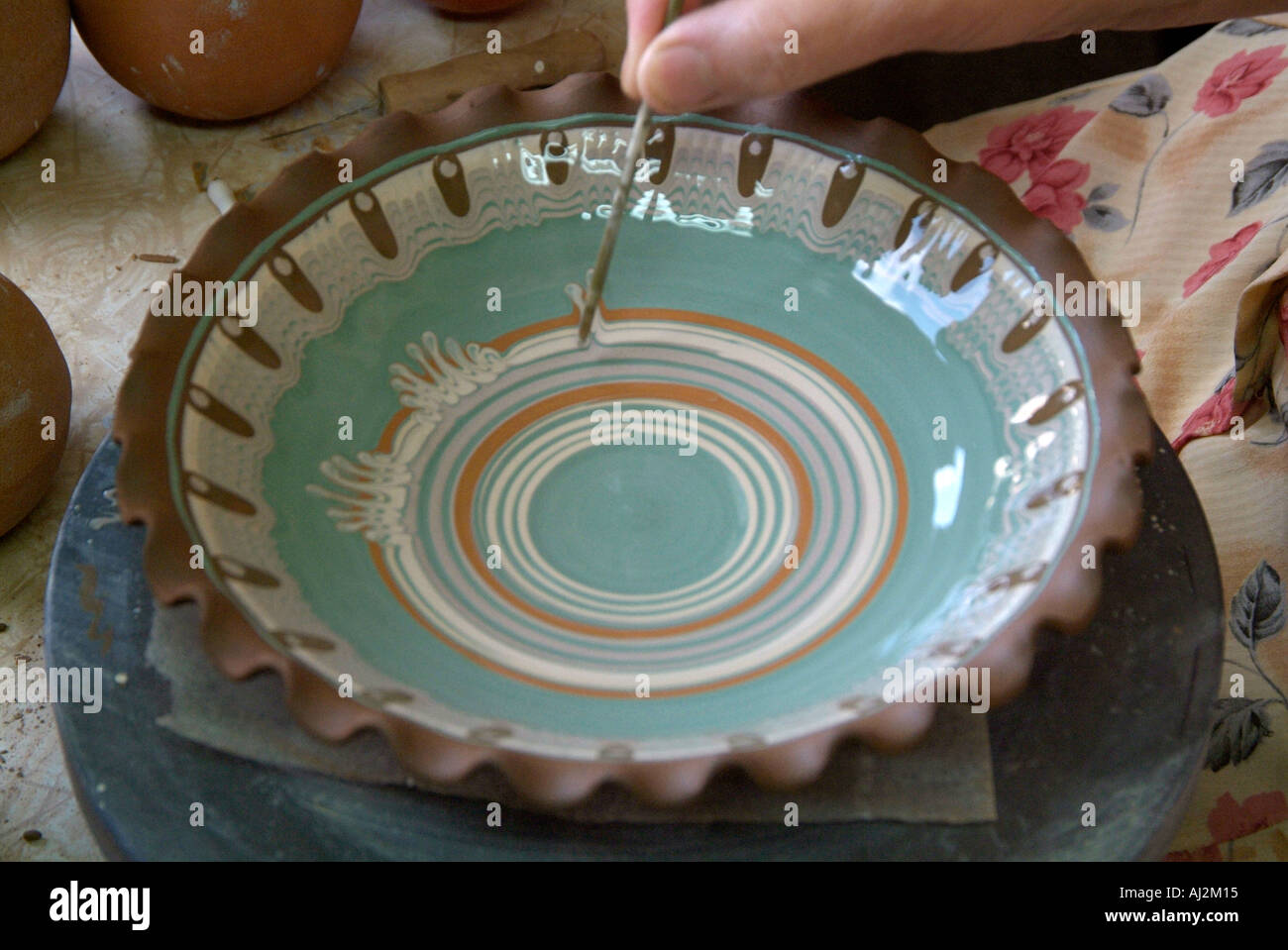 Potter pottery slip glaze Bulgaria Peoples Republic Narodna Republika Bulgariya Balkan Peninsula