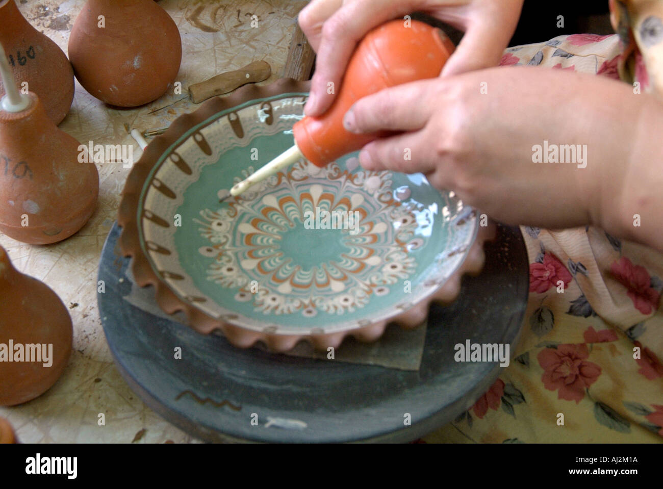 Potter pottery slip glaze Bulgaria Peoples Republic Narodna Republika