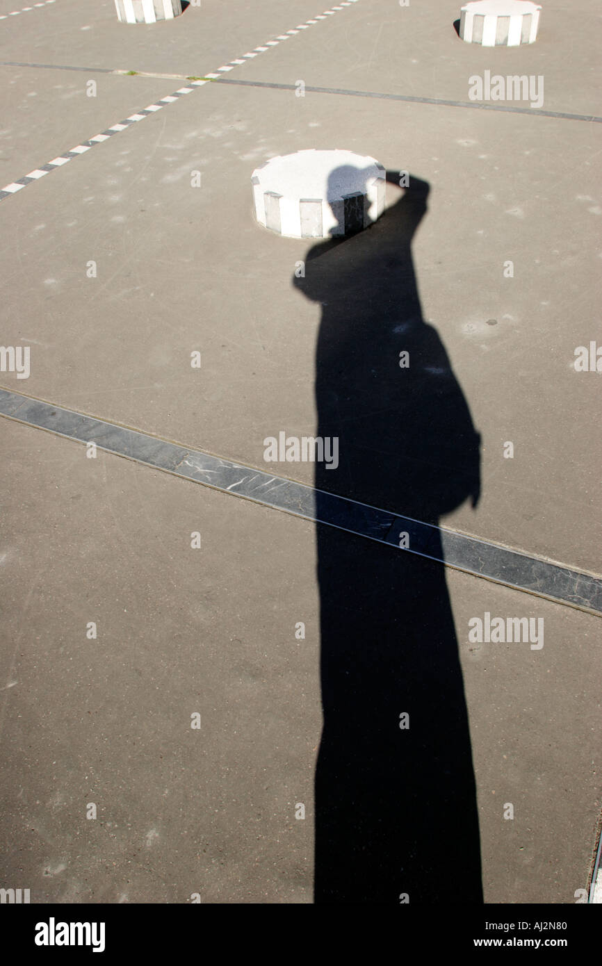 Paris France photographer s shadow in the Royal Palace courtyard ...