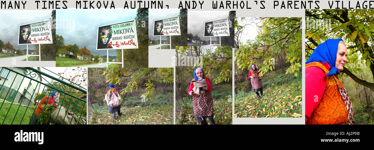 Andy Warhol s parents village Mikova in the autumn Stock Photo
