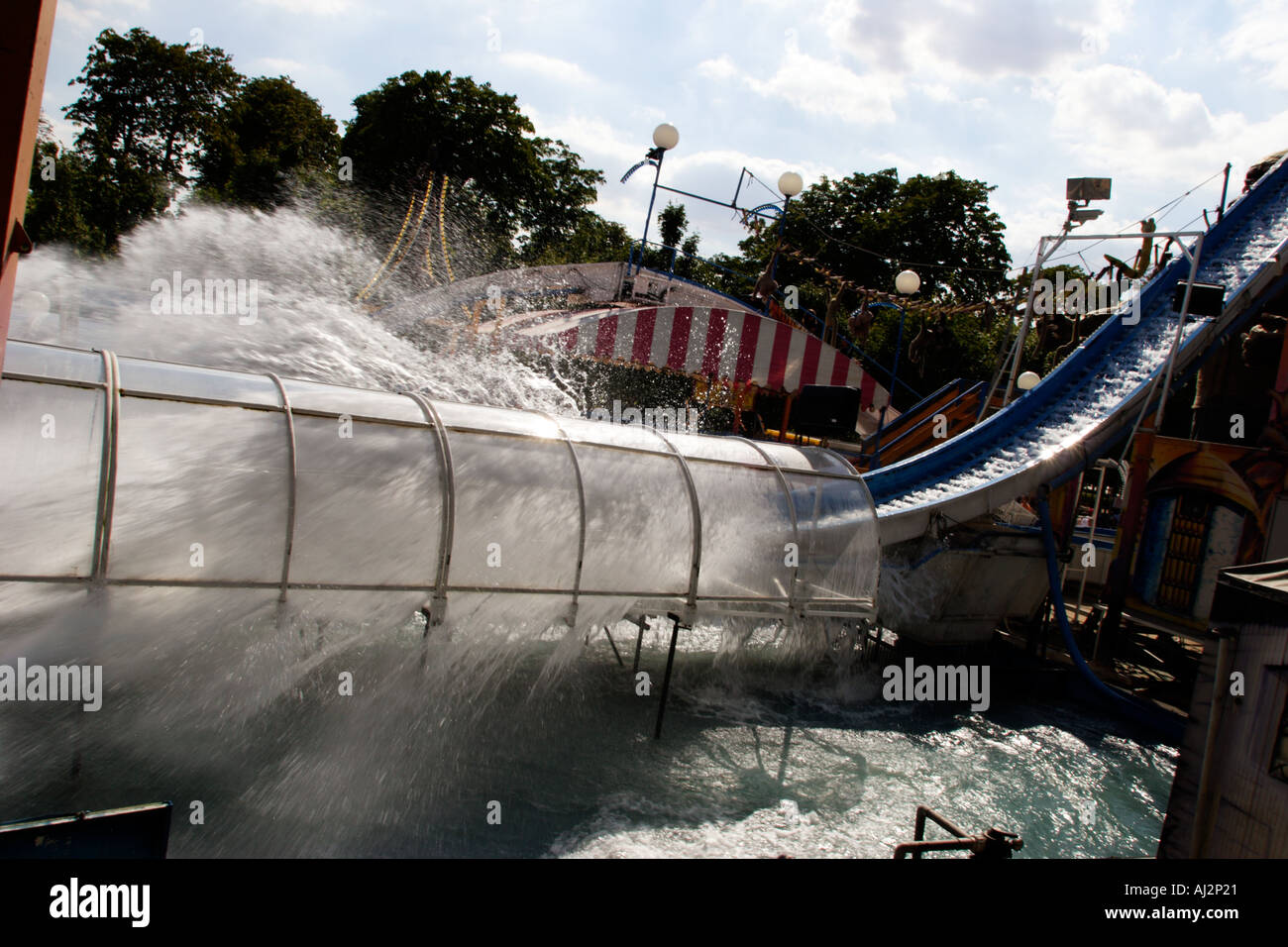 Paris France Tuileries Garden Amusement Park rollercoaster Stock Photo