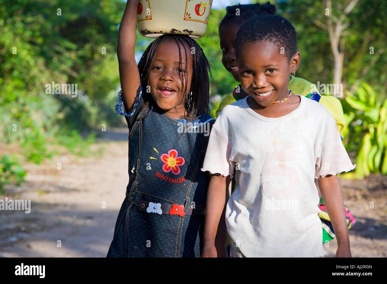 Children on Ibo Island, part of the Quirimbas Archipelago, Mozambique Stock Photo