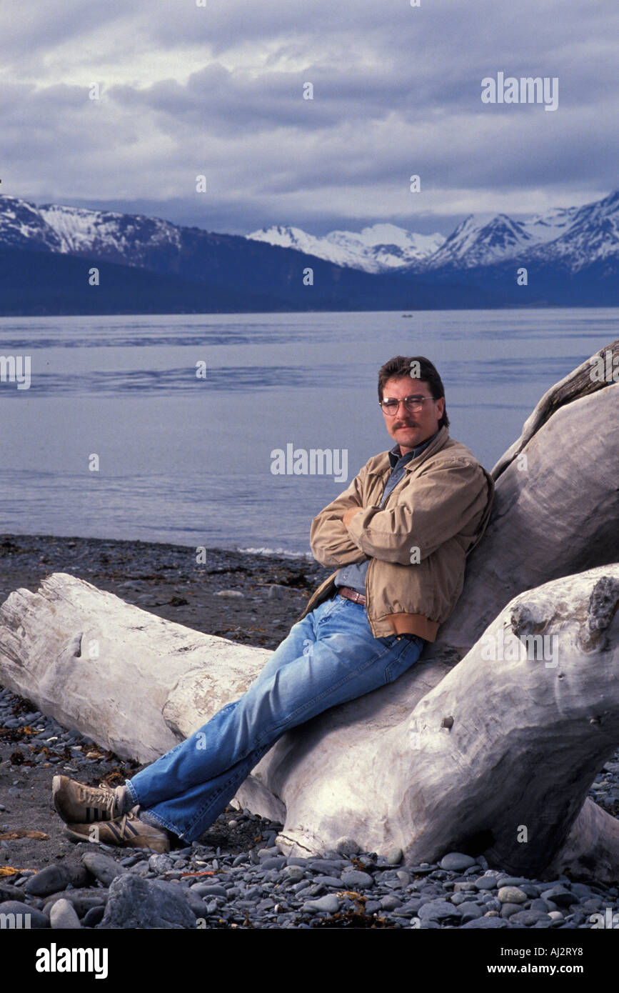 USA Alaska Homer Portrait of writer and radio show host Tom Bodett along  Homer Spit on summer morning Stock Photo - Alamy