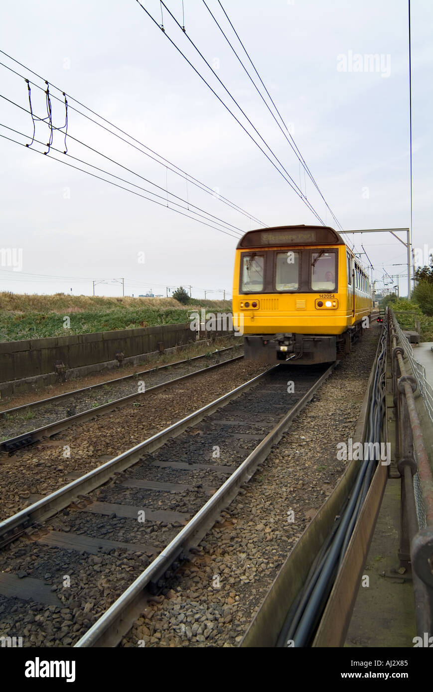 passenger train on main west coast railway line in warrington england UK Stock Photo