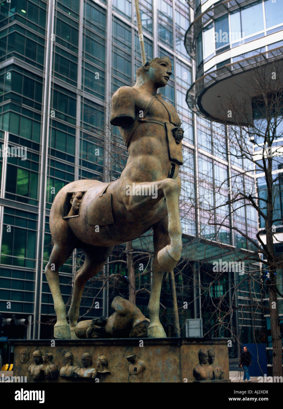 Modern centaur statue at Canary Wharf Docklands London UK Stock Photo