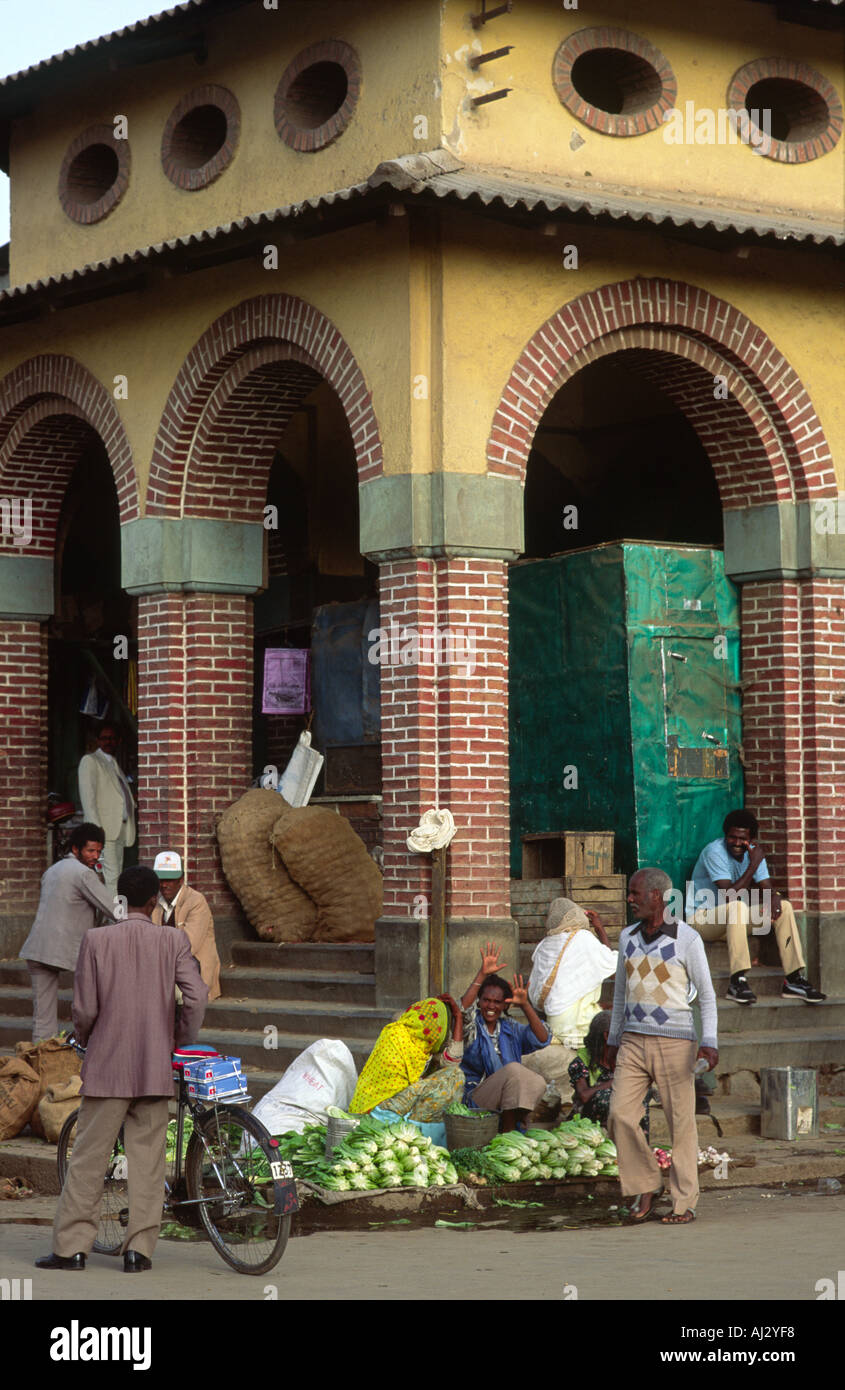 Street corner vegetable stall. Asmara, Eritrea Stock Photo