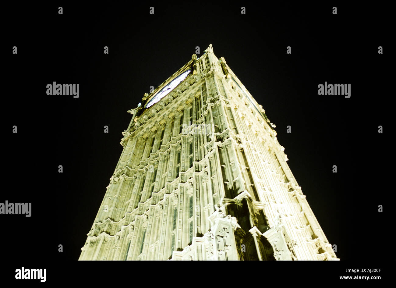view of big ben in london at night Stock Photo