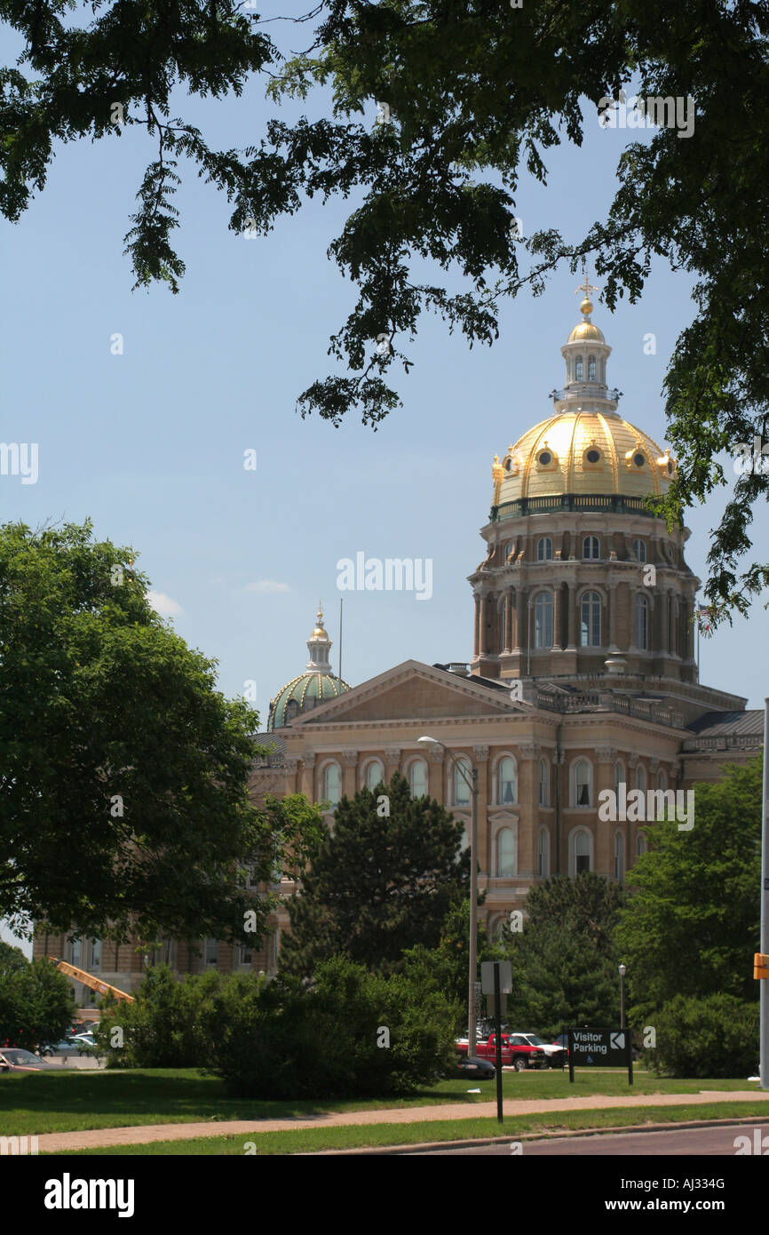 The Capitol building in Des Moines Iowa Stock Photo