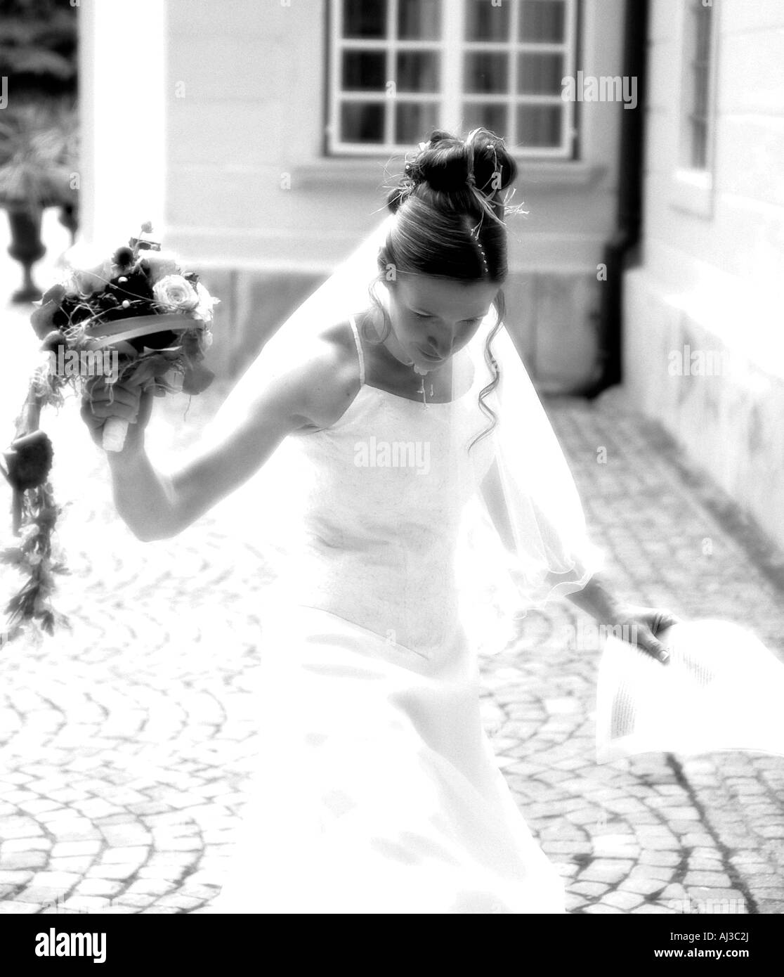 bride with bridal bouquet Stock Photo - Alamy