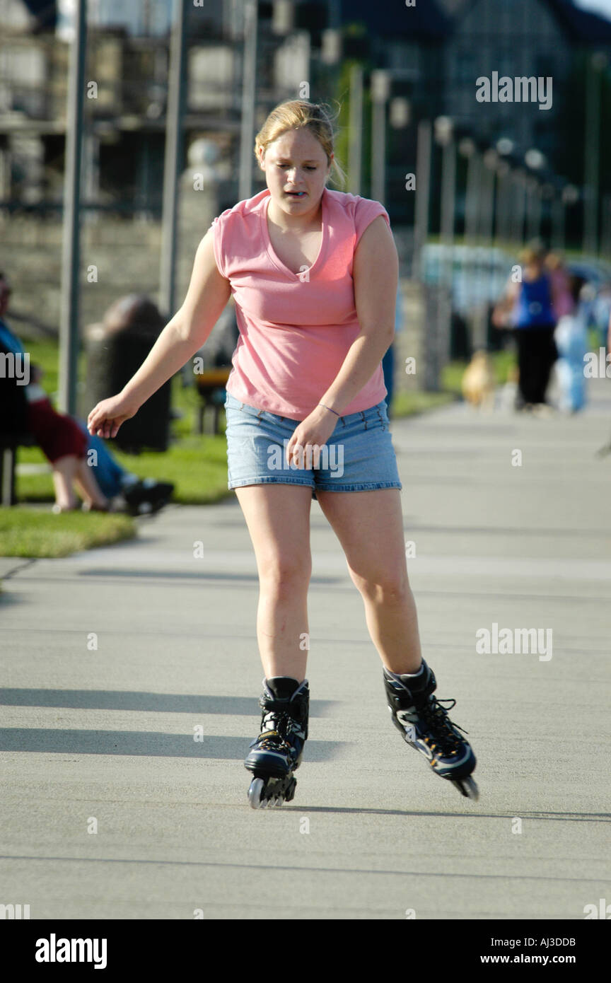 Female Roller Blades for Exercise Stock Photo Alamy