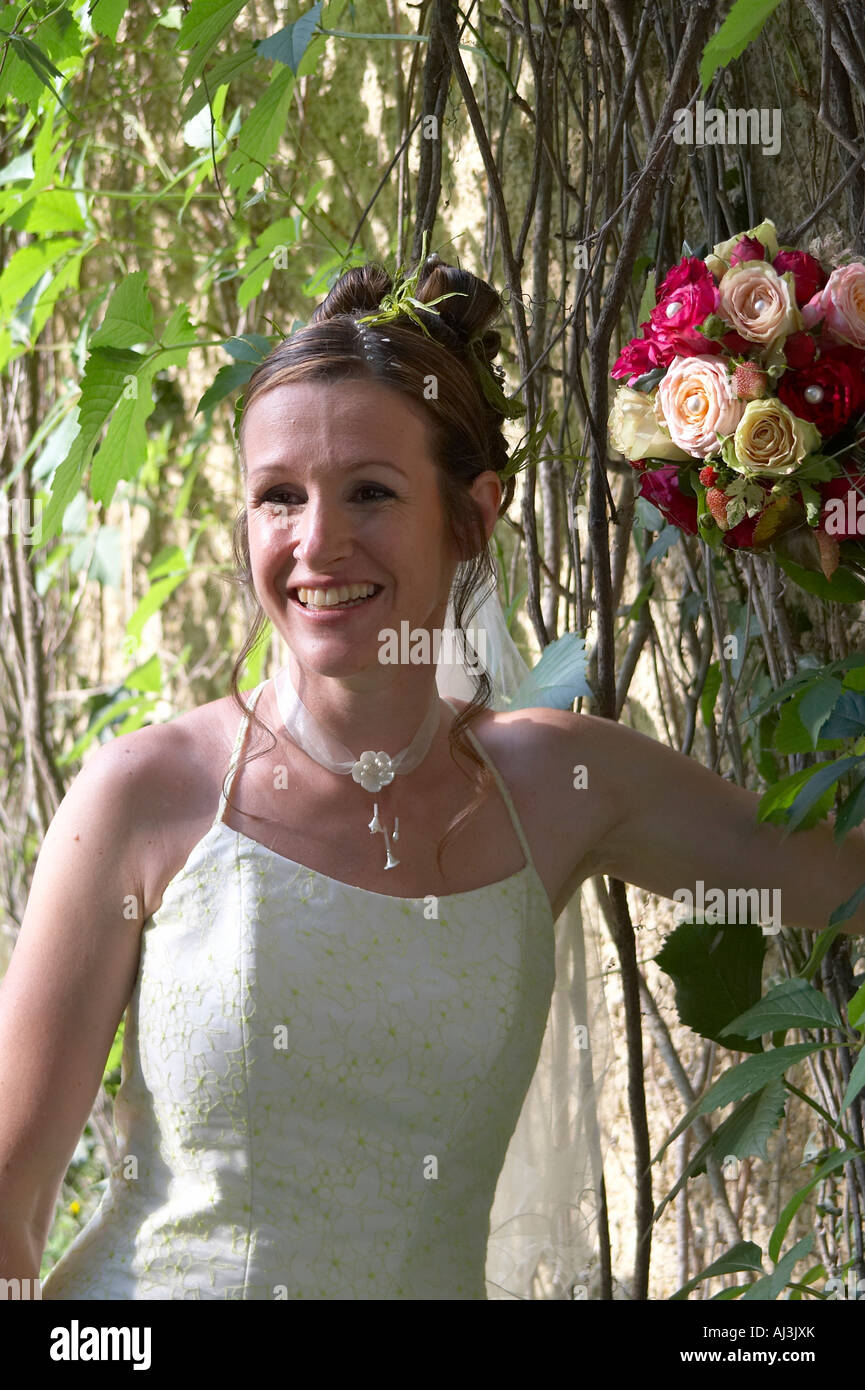 bride with bridal bouquet Stock Photo - Alamy