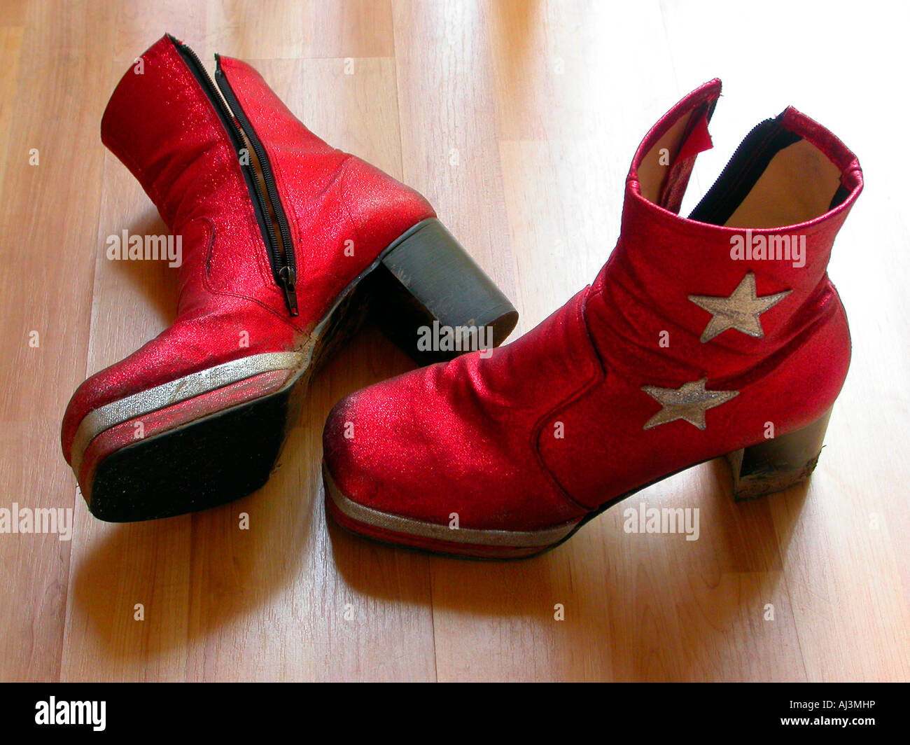 Pair of Muddy Platform Disco Boots Stock Photo - Alamy