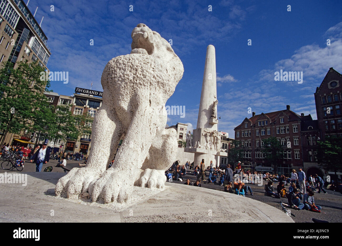 The War Memorial at Dam Square in Amsterdam, Netherlands Stock Photo