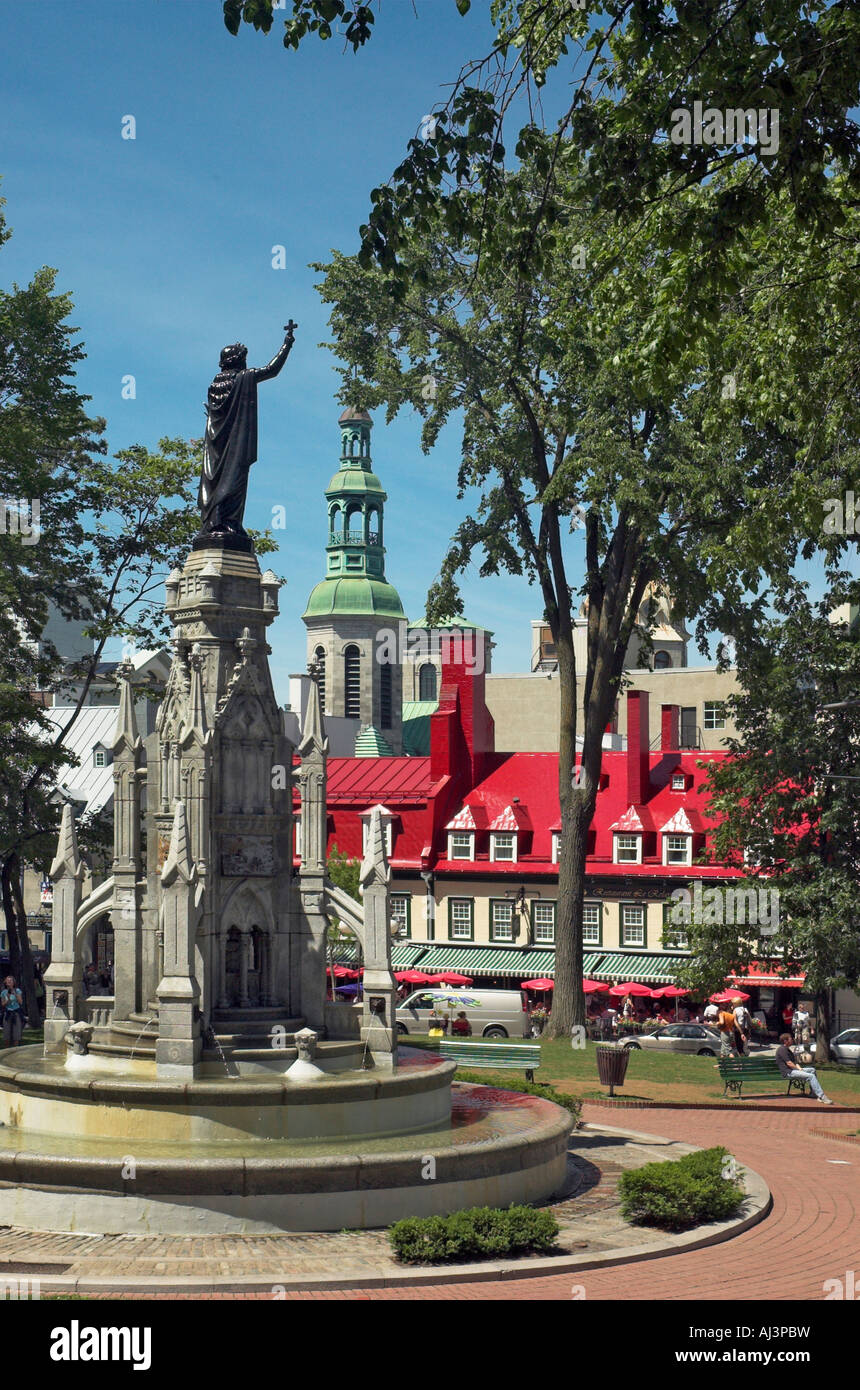 The Monument of Faith in Quebec City's Place d'Armes Stock Photo - Alamy