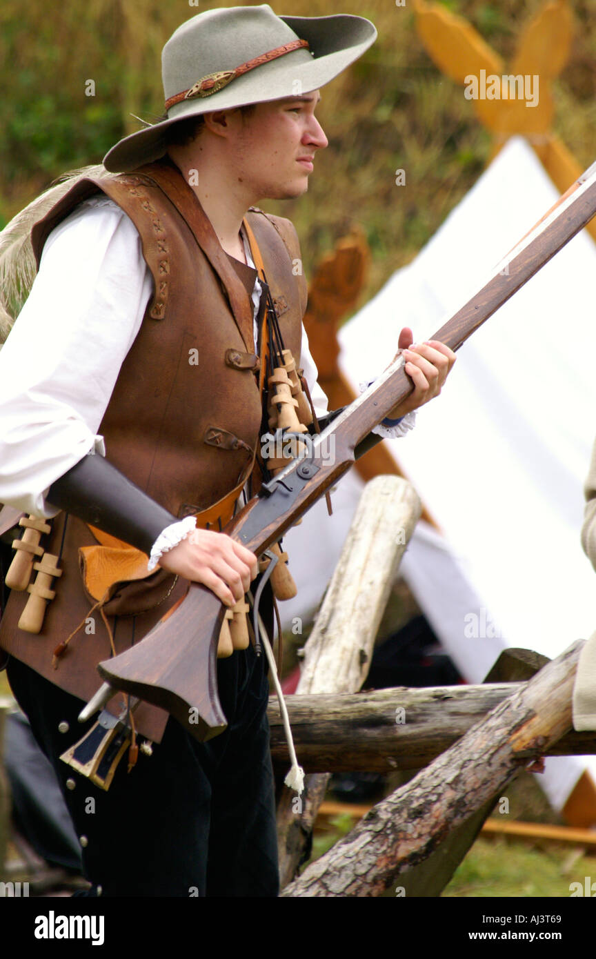 Historic battle at Cerveny Kamen castle, Slovakia Stock Photo