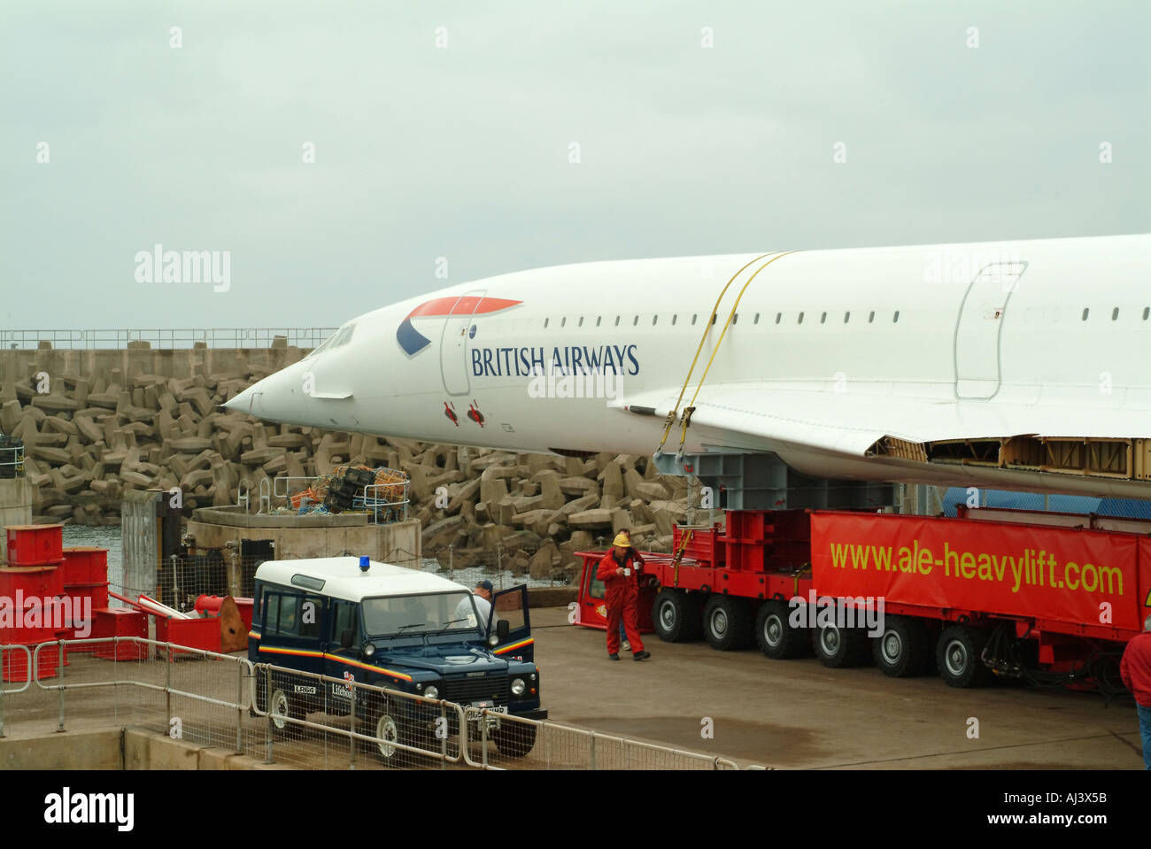 G BOAA Concorde in Torness retiring to the Museum of flight April Stock ...