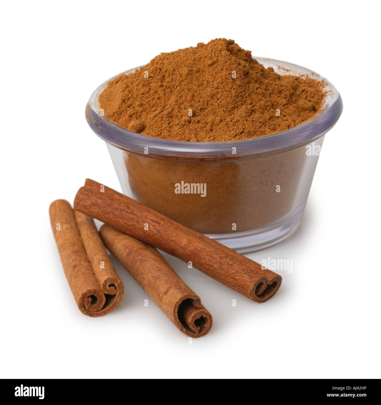 Cinnamon Sticks and Ground Cinnamon Stock Photo