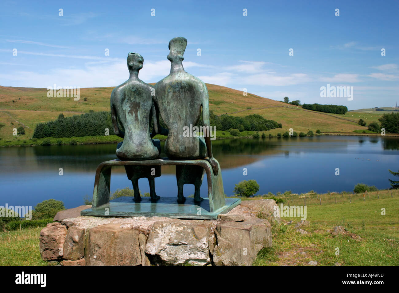 King and Queen Sculpture by Henry Moore at Glenkiln Reservoir Dumfries and Galloway Scotland Stock Photo