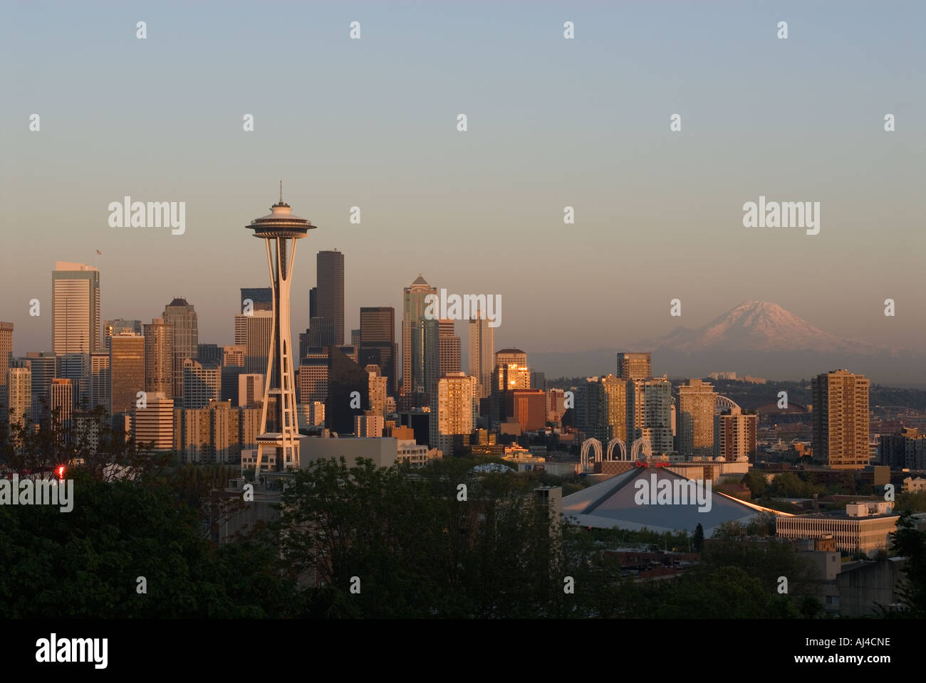 Seattle Skyline At Sunset From Kerry Park On Queen Anne Hill;Seattle ...